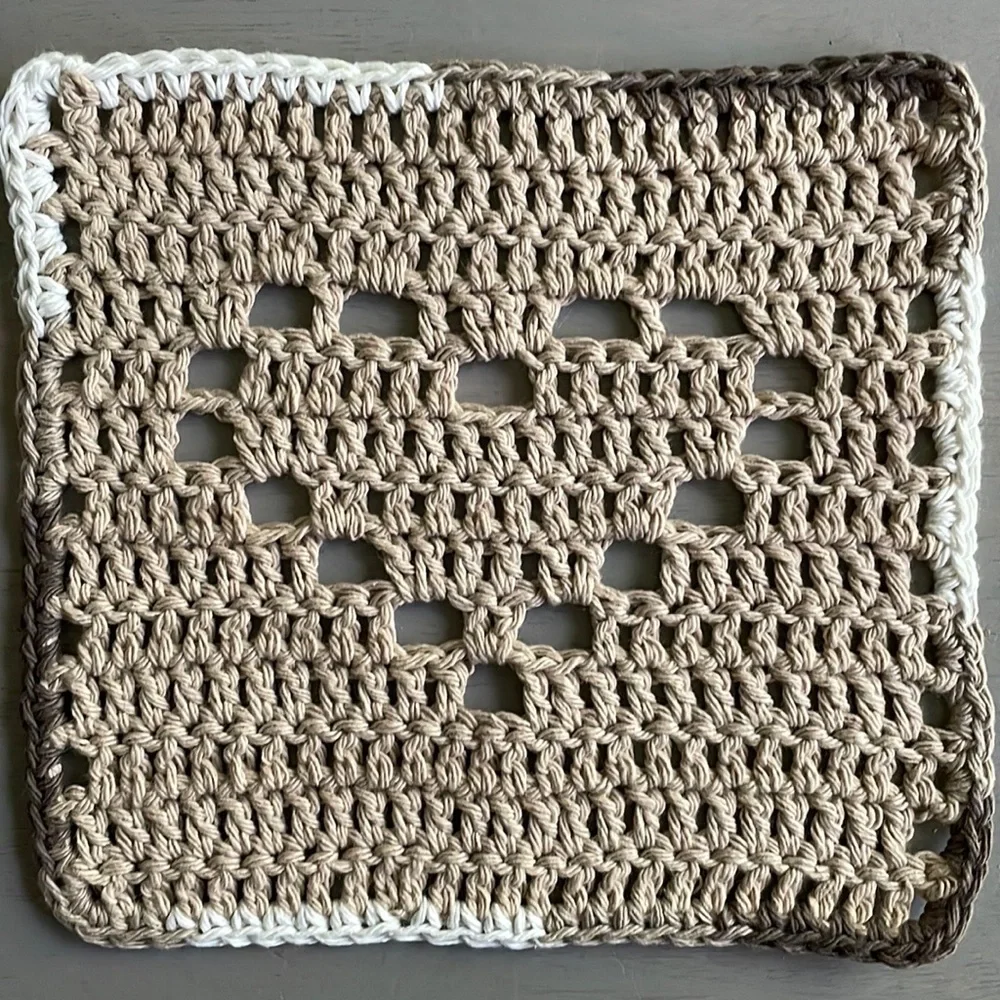 Hand Crocheted Dishcloth Washcloth with heart in center. 100% Cotton Great Gift!